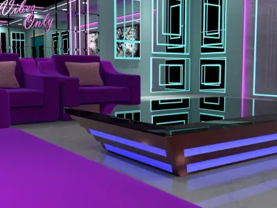  Living Hall interior Low-poly 3D model