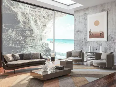 Unique style living room by the sea 3D model
