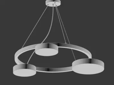 Gold Led Ring Chandelier 3D model