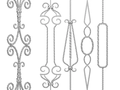 Wrought iron panel No 12 3D model