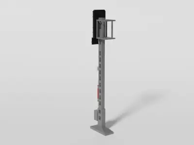 Railway exit signal Low-poly 3D model