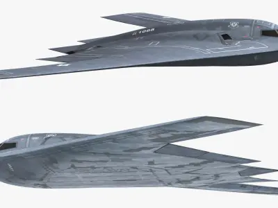  B 2 Spirit Jet Bomber Takeoff Animated Rigged for Cinema 4D 