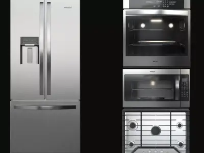Whirlpool Kitchen Appliances Collection Low-poly 3D model