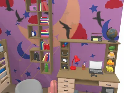 Isometric cartoon children room 02 3D model