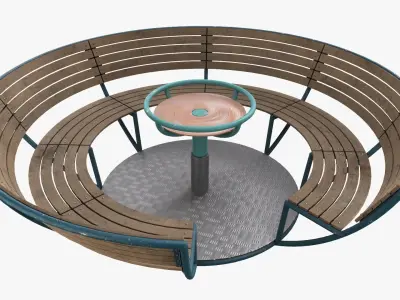 Roundabout bench 01 3D model