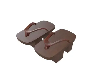 Japanese Clog v1 001 Low-poly 3D model
