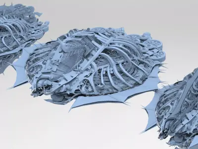 Ivy Tortoise Steampunk ship collection 2 3D model