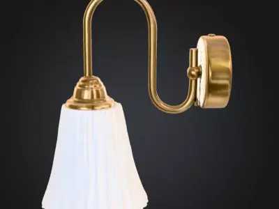 Golden Elegance Sconce Low-poly 3D model