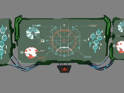 Sci-fi Monitor2 Low-poly 3D model