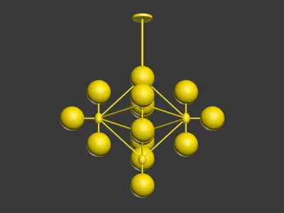 Dortch 15 Light Sputnik Chandelier 3D model