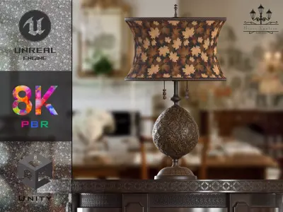 Lampshade-GL01-Wooden Low-poly 3D model