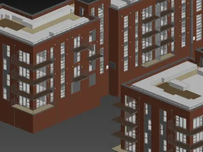 Apartment buildings 3D model