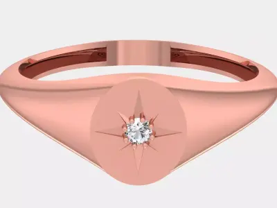 Solitaire Women Light Weight Band Ring 3D print model 23