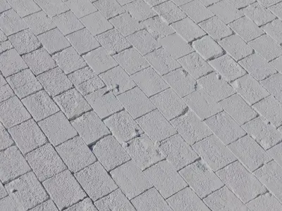 Weathered Red Brick Pavers PBR Texture Texture