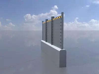 3m x 6m water protection with concrete foundation Low-poly 3D model