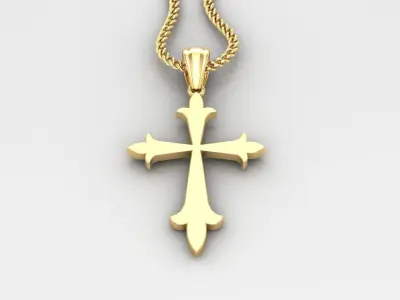 Light Gold 18K Cross Pendant 1CP002 3D print model