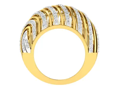 Light Weight Gold Diamond Rings - ring3 3D print model