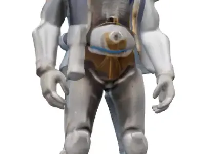 Futuristic Hooded Warrior High-Tech Armor 3D Model 3D print model