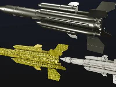 rocket full pack  Low-poly 3D model
