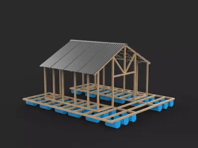 floating structure frame 3D model