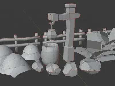 Basic Asset Pack Low-poly 3D model