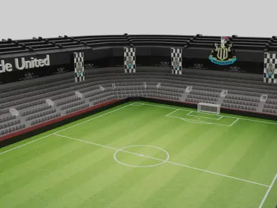 Newcastle United Football Stadium Low-poly 3D model