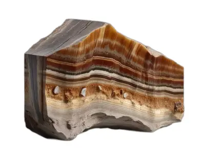 Layered Mineral Rock Specimen 3D Model Low-poly 3D model