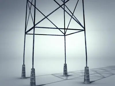 Electricity Tower Low-poly 3D model
