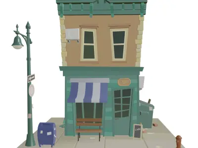 Local Cafe The Hidden Gem You Need to Visit game ready file Low-poly 3D model