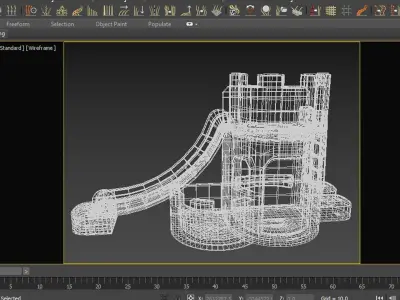Playground Playhouse for children with Txtures 3D model