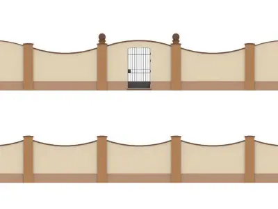 Modular fences building set 3D model