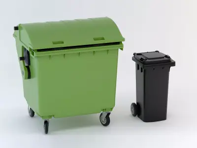 Wheeled-bins 120L 1100L 3D model