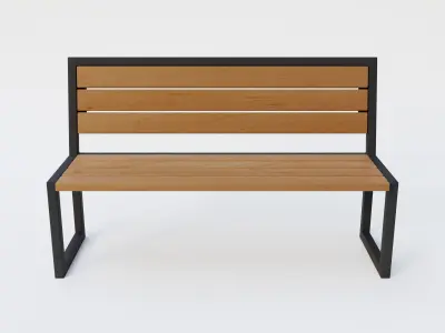 Model street bench Low-poly 3D model
