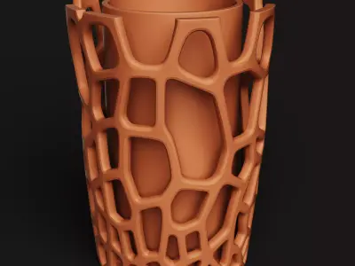 Voronoi Geometric Planter - Modern 3D Printed Flower Pot  Free 3D print model
