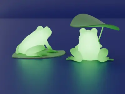 Indirect lighting of kawaii frogs 3D model