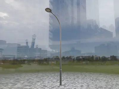 Street Light 15 version 11 6m with pole 1 Low-poly 3D model