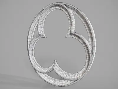 Highpoly Circular Gothic Window Type1 3D model