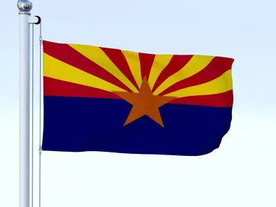 Animated Arizona Flag Low-poly 3D model