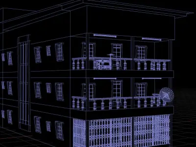 Hospital generator on balcony 3D model