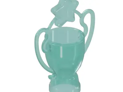 Transparent Star Championship Trophy 3D model