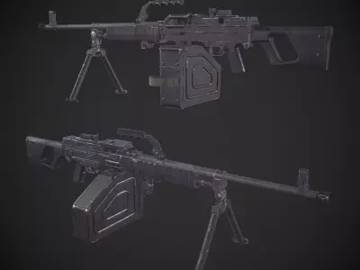 QJY-88 machine gun Low-poly 3D model