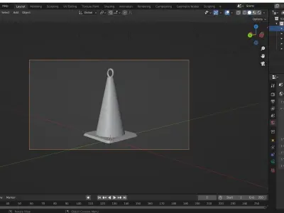Trafic cone  Low-poly 3D model