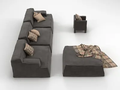 Baxter Sofa Set 3D model
