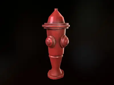 Fire Hydrant Low-poly 3D model