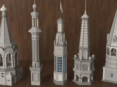 Building Towers Collection 1 - 20 pieces 3D model