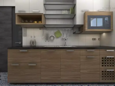 modern small kitchen 3D model
