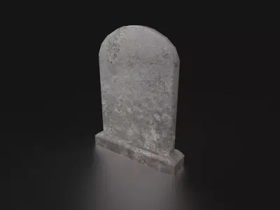 Low Poly Round Top Tombstone Low-poly 3D model