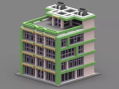 House Voxel - 2 Low-poly 3D model