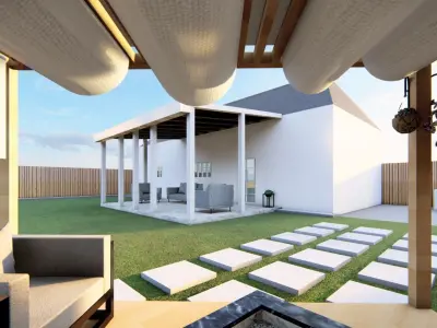 Small landscape design  Low-poly 3D model
