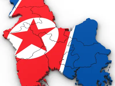 3D Political Map of North Korea 3D model